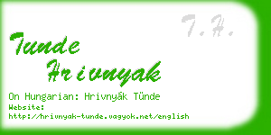 tunde hrivnyak business card